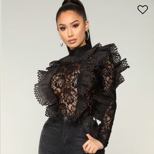 Black lace bodysuit